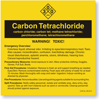 Carbon Tetrachloride ANSI Chemical Label