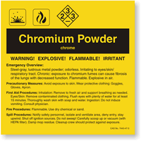 Chromium Powder ANSI Chemical Label