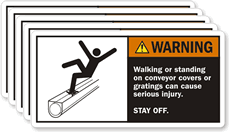 Warning Walking Standing Conveyor Label