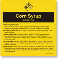 Corn Syrup ANSI Chemical Label