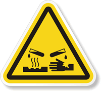 ISO W023   Corrosive Material Symbol Label