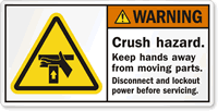 Crush Hazard Keep Hands Away Label