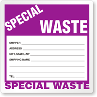 Custom Special Waste Label