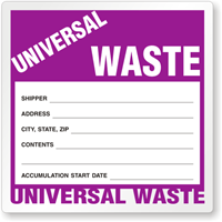 Custom Universal Waste Label