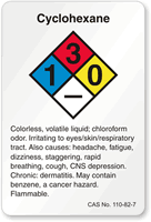 Cyclohexane NFPA Chemical Label