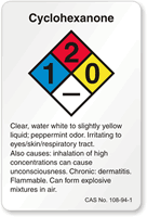 Cyclohexanone NFPA Chemical Label