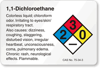1 Dichloroethane NFPA Chemical Hazard Label