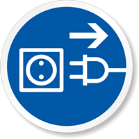 ISO M006   Disconnect Mains Plug Symbol Label