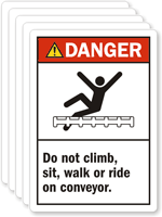 Do Not Climb Sit Walk Ride Conveyor Label