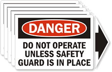 Danger Do Not Operate (arrow) Label