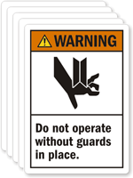 Do Not Operate Without Guards Warning Label