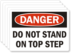 Danger Do Not Stand Top Step Label