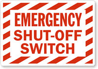 Emergency Shut Off Switch Label