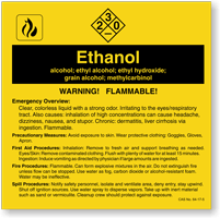 Ethanol ANSI Chemical Label