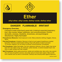 Ether ANSI Chemical Label