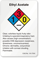 Ethyl Acetate NFPA Chemical Label