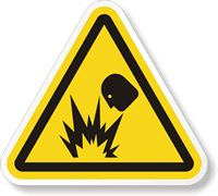 Explosion ISO 3864 2 Warning Symbol Label