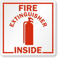 Fire Extinguisher Inside with Graphic Label