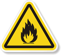ISO W021   Fire Hazard Symbol Label