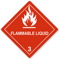 Flammable Liquid Paper DOT HazMat Label (500/Roll)