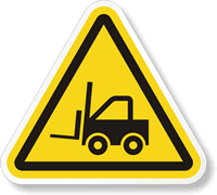 ISO W014   Forklift Hazard Symbol Label