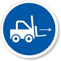 Forklift Point ISO 3864-2 Mandatory (Blue Circle) Label