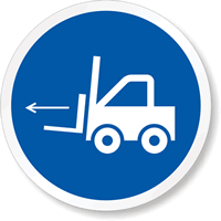 Forklift Point ISO 3864 2 Mandatory Safety Label