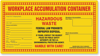 Semi-Custom Hazardous Waste Accumulation Label