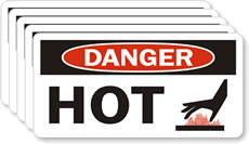 OSHA Danger Hot Laminated Vinyl Label