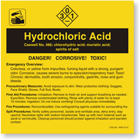 Hydrochloric Acid ANSI Chemical Label