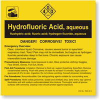 Hydrofluoric Acid, aqueous ANSI Chemical Label