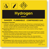 Hydrogen ANSI Chemical Label