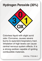 Hydrogen Peroxide NFPA Chemical Label