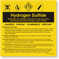 Right-to-Know Chemical Hydrogen Sulfide Label, SKU: LB-1584-071