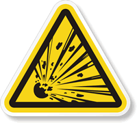 ISO W002   Explosive Material Symbol Label