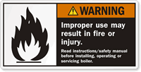 Improper Use Result Fire Injury Read Manual Label