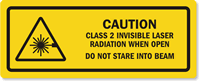 Class 2 Invisible Laser Radiation Safety Label