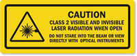 Class 2 Visible Invisible Laser Radiation Label