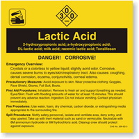 Lactic Acid ANSI Chemical Label