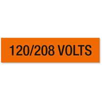 120/208 Volts Label, Large (2 1/4in. x 9in.)