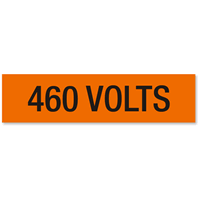 460 Volts Marker Label, Large (2 1/4in. x 9in.)