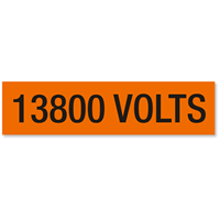 13800 Volts Marker Label, Large (2 1/4in. x 9in.)