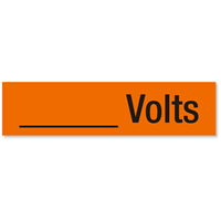 Write-On Volts Marker Label, Large, 2-1/4in. x 9in.