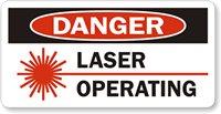 OSHA Danger Laser Operating Label