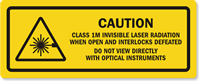 Class 1M Invisible Laser Radiation Label