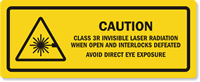 Invisible Class 3R Laser Radiation Label
