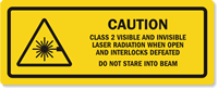 Class 2 Visible, Invisible Laser Radiation Label
