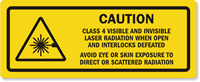 Class 4 Visible, Invisible Laser Radiation Label