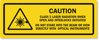 Class 2 Laser Radiation Caution Safety Label