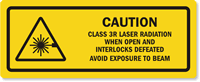 Class 3R Laser Radiation When Open Caution Label